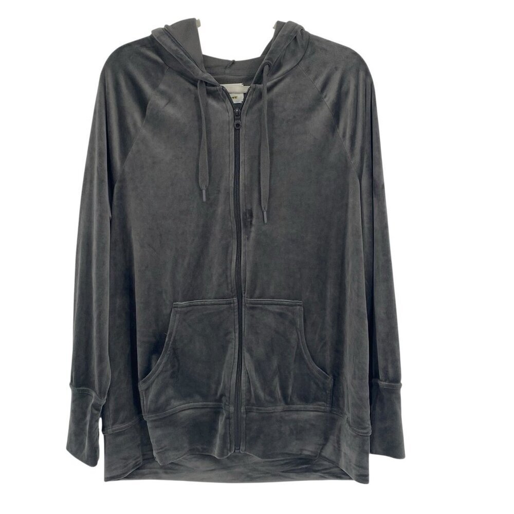 aerie Charcoal Hooded Zip-Up Sweatshirt